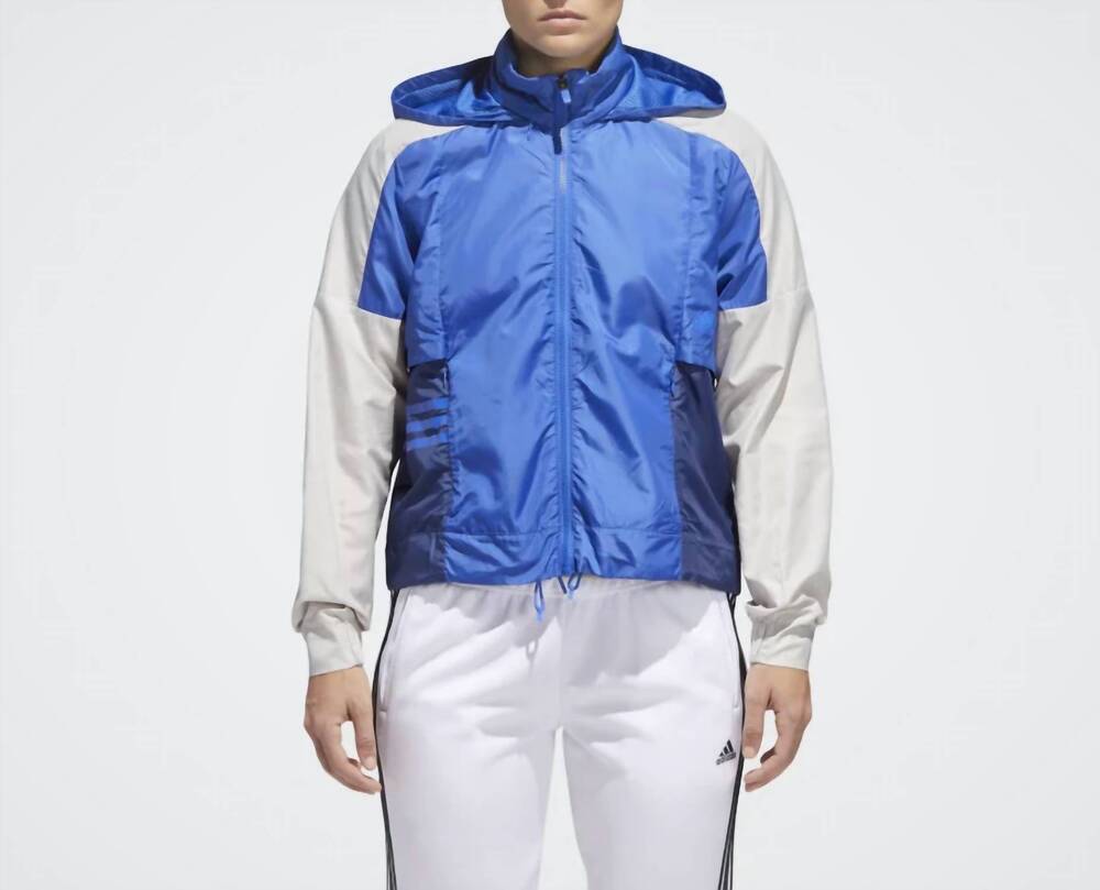 NEW ADIDAS id colorblocked windbreaker jacket in hi-res blue